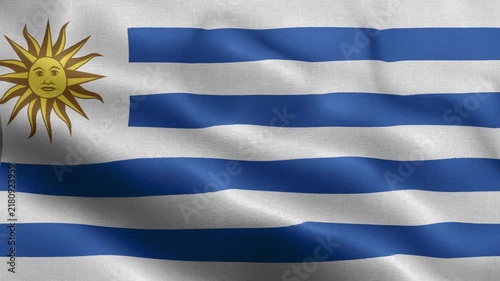Uruguay Flag Waving Animation | Realistic 3D National Flag Loop 4K