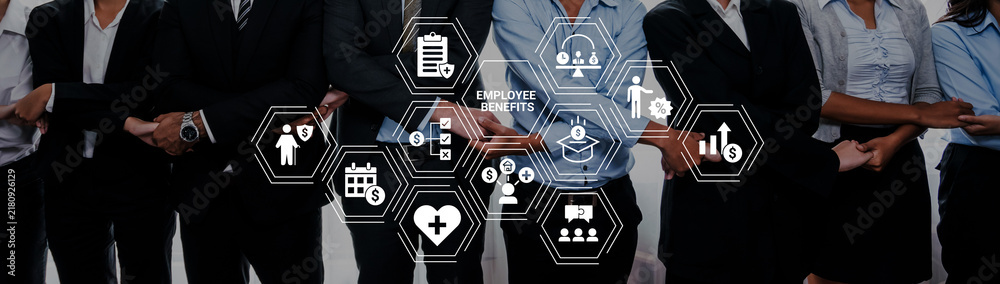 Obraz premium Employee benefits improve financial incentive network, career growth, and corporate engagement Parse