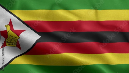 Zimbabwe Flag Waving Animation | Realistic 3D National Flag Loop 4K
