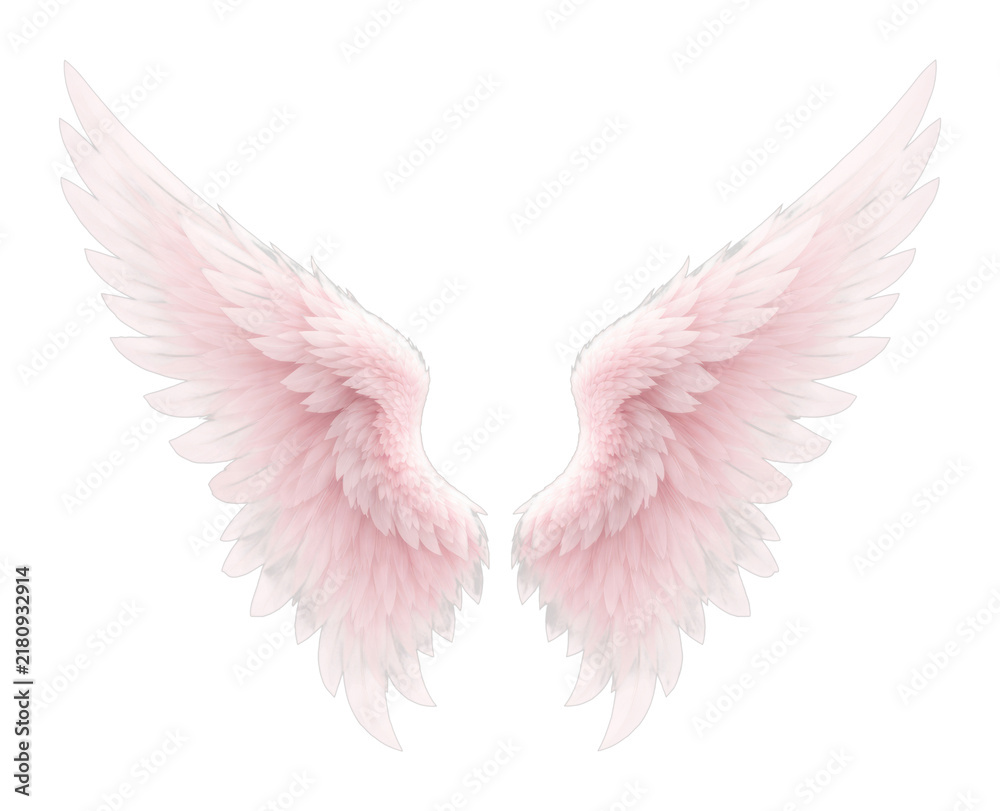 Fototapeta premium PNG Delicate pink angel wings illustration.