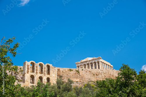 The Acropolis in Athens, Greece on a sunny day