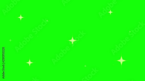Vibrant Sparkling Gold Stars Animation on Green Screen
