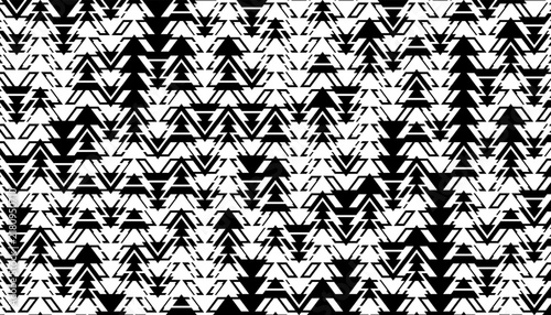 Black and white abstract and grunge geometric pattern with rough effects for sporty background and jersey design. Vector format illustration. EPS10