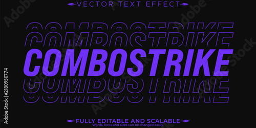 Combostrike text effect, editable blue and dynamic text style
