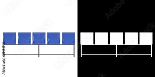 3D rendering illustration of a Freestanding Stadium Seating Unit