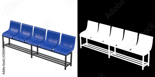 3D rendering illustration of a Freestanding Stadium Seating Unit