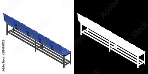 3D rendering illustration of a Freestanding Stadium Seating Unit