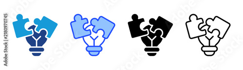 Problem Solve icon set multiple style collection