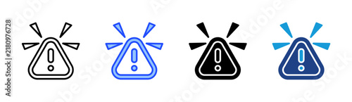 Alert Warning icon set multiple style collection