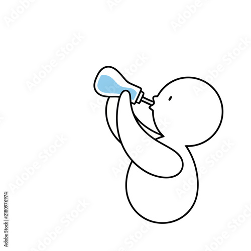 Person drinking from a bottle