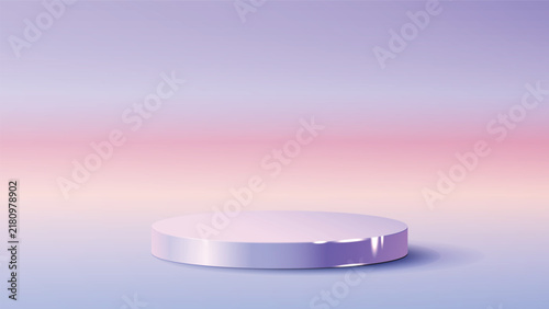 Purple product display podium, empty podium, elegent design and vibrant color combination for presentation