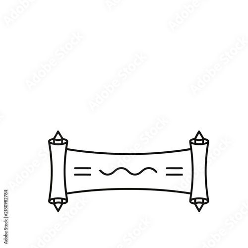Scroll with wavy line and equals signs