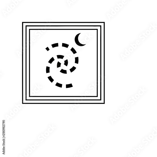 Spiral and Crescent Moon Icon