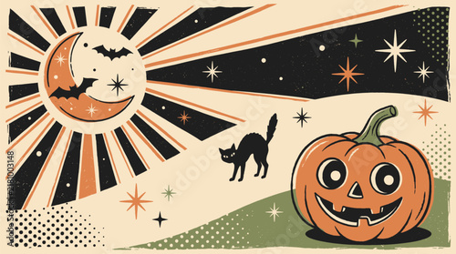 Retro Halloween Vector Illustration
