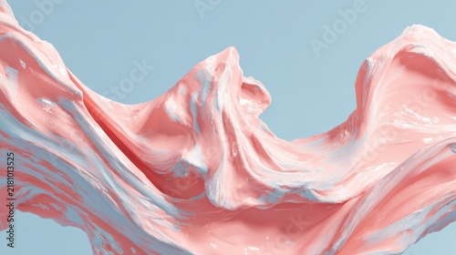 Pink smoke with blue backgroundม Abstract pastel coral pink color paint with pastel blue background. Fluid creative concept composition with copy space. Minimal natural luxury