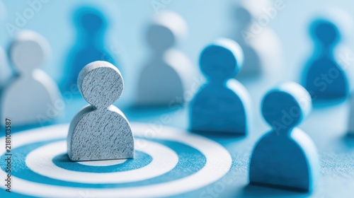 HRM or Human Resource Management, manager icon which is among staff icons for human development recruitment leadership and customer target, resume, interview. generate by AI
