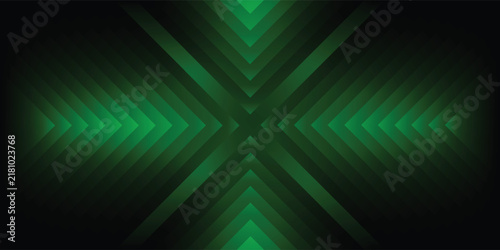Green neon glowing arrows technology abstract background. Futuristic laser graphic vector design