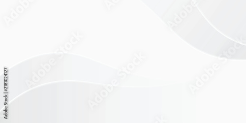 Abstract white geometric background with smooth elegant fluid wave lines. Minimalist clean corporate backdrop for modern business and presentation designs