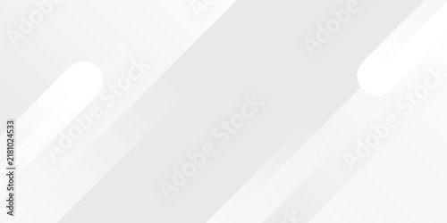 Abstract white and light gray background with dynamic diagonal lines and rounded geometric shapes. Clean modern minimalist vector banner.