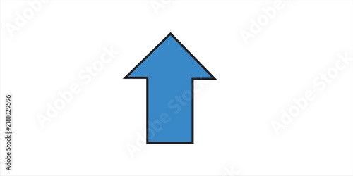 Simple blue arrow pointing upwards on a white background, symbolizing progress, growth, and forward direction. This clear graphic conveys upward movement and positive momentum
