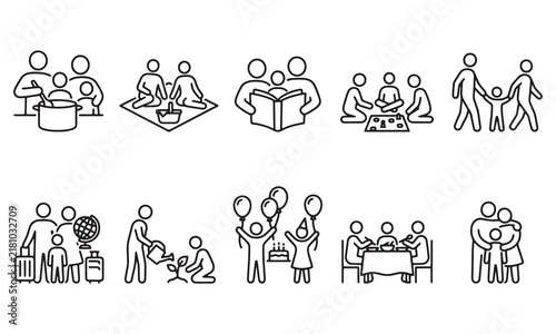 Global Family Day Family Activities Icon Bundle