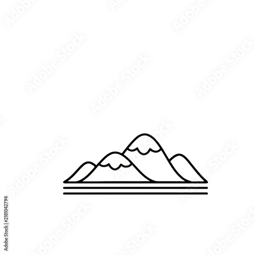 Stylized Mountains Line Art