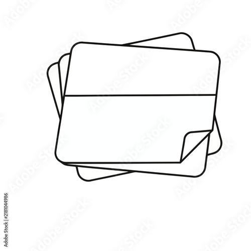 Stack of blank paper sheets with a line