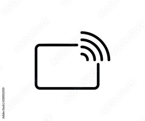 Credit card contactless tap payment vector icon