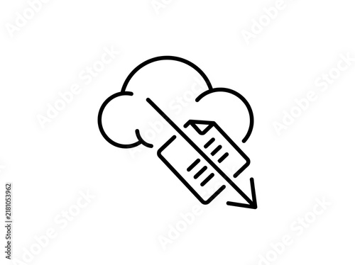 Obraz na płótnie Simple cloud upload icon with arrow and document