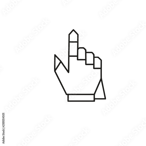 Stylized hand pointing up icon