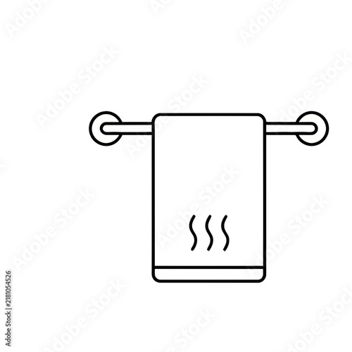 Towel on a rack with heat waves