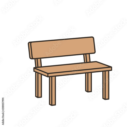 Simple wooden bench illustration