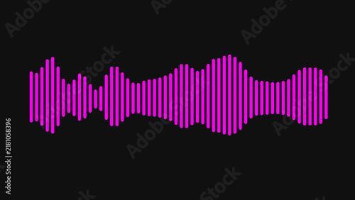 Canvastavla Bright pink sound wave equalizer graphic showing music rhythm and audio frequenc