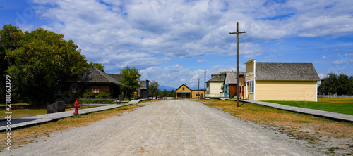 Riverside street in the Fort Steele Heritage Town in the East Kootenay region of southeastern British Columbia, Canada