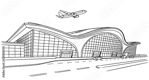 Mineta San José International Airport Terminal Outline Vector