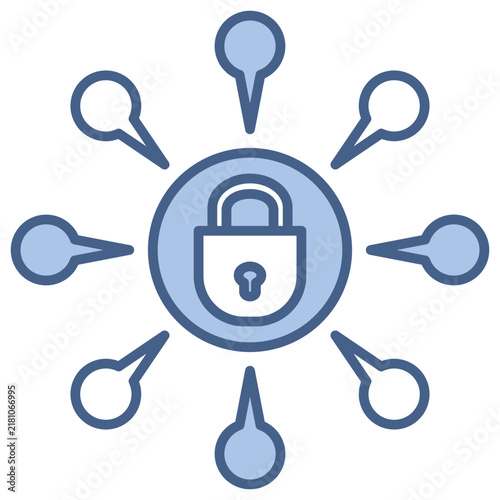 Secure Connection Blue Icon