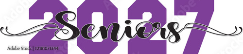 Senior class of 2027 horizontal banner 3 purple