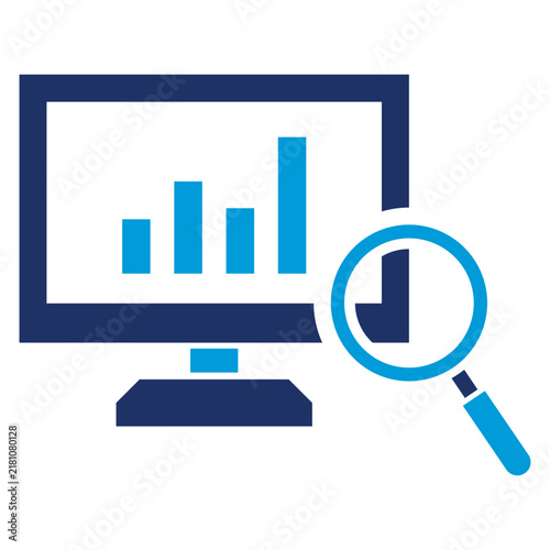 Data Analytics Flat Blue Icon