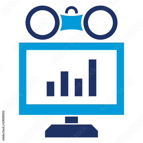 Monitoring Flat Blue Icon