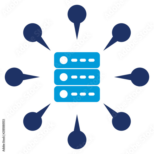 Big Data Flat Blue Icon