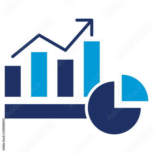 Data Chart Flat Blue Icon