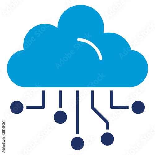 Hosting Flat Blue Icon