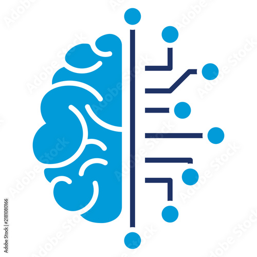 Machine Learning Flat Blue Icon