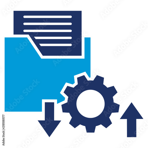 Data Management Flat Blue Icon