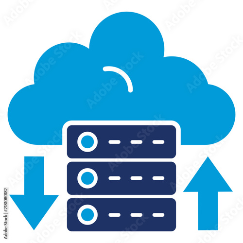 Server Flat Blue Icon