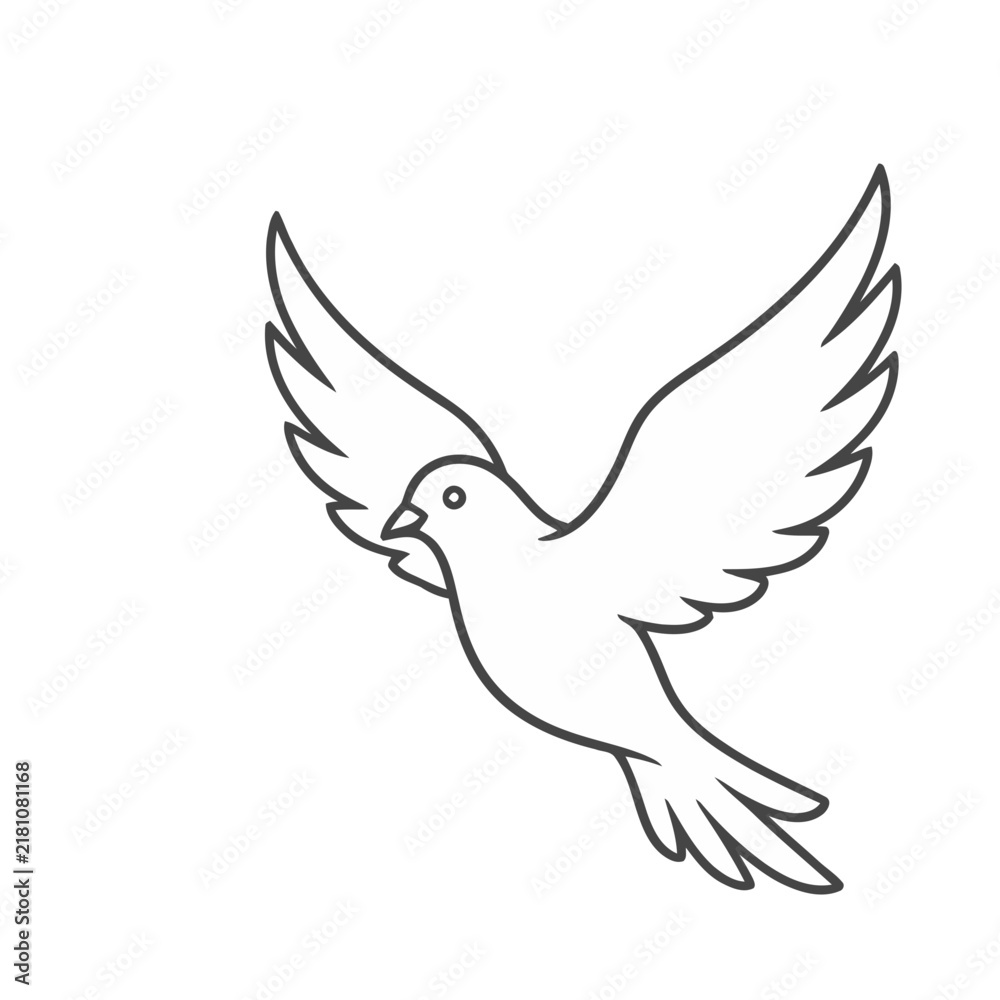 Obraz premium Dove flying outline