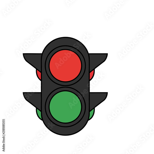 Traffic Light with Red and Green Lights