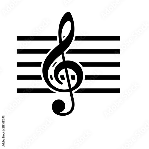 Treble Clef on Musical Staff