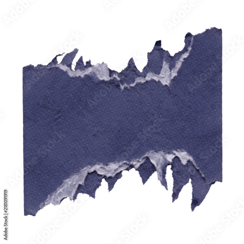 Torn paper texture with a muted blue paper tone and subtle dot pattern against a clean white background
