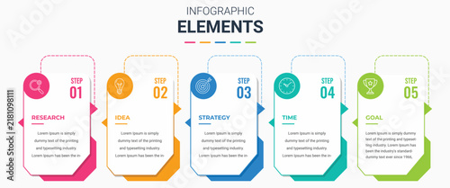 Modern Infographic Elements Set with Vector Design, Business Web Layout, Icons, Labels, Steps, Diagrams, Banners and Presentation Information Templates
